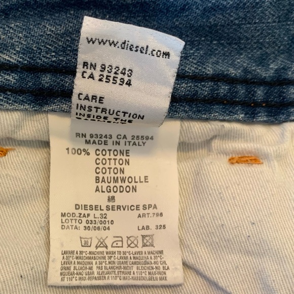 Diesel Vintage Jeans Bootcut Distressed Y2K 33 x 31 Button Fly 2000s Denim Mens - Picture 5 of 16